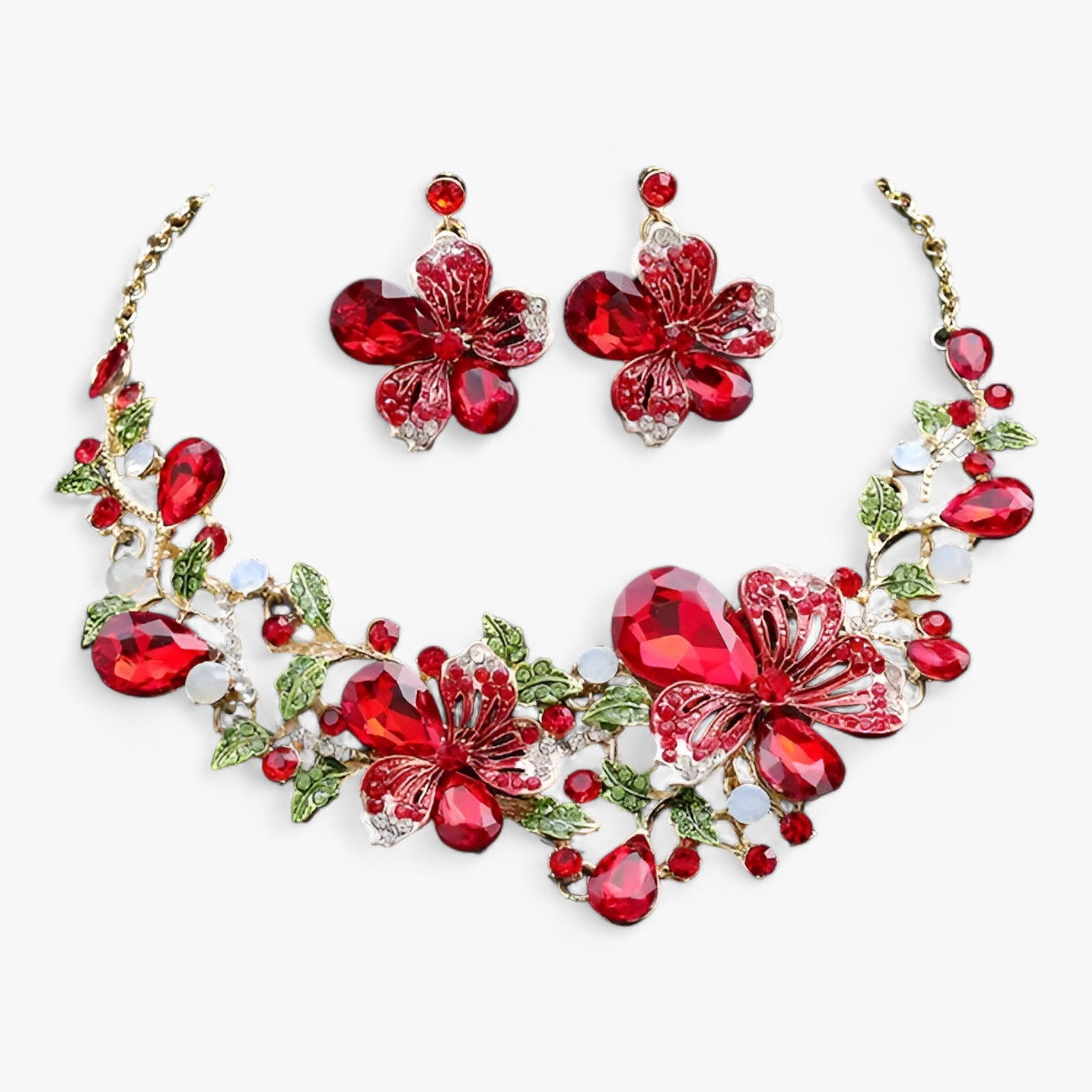 Bruidssieradenset met Emaille Bloemen - Fleur