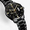 Luxe Zwart Quartz Herenhorloge - Caspian
