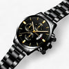 Luxe Zwart Quartz Herenhorloge - Caspian