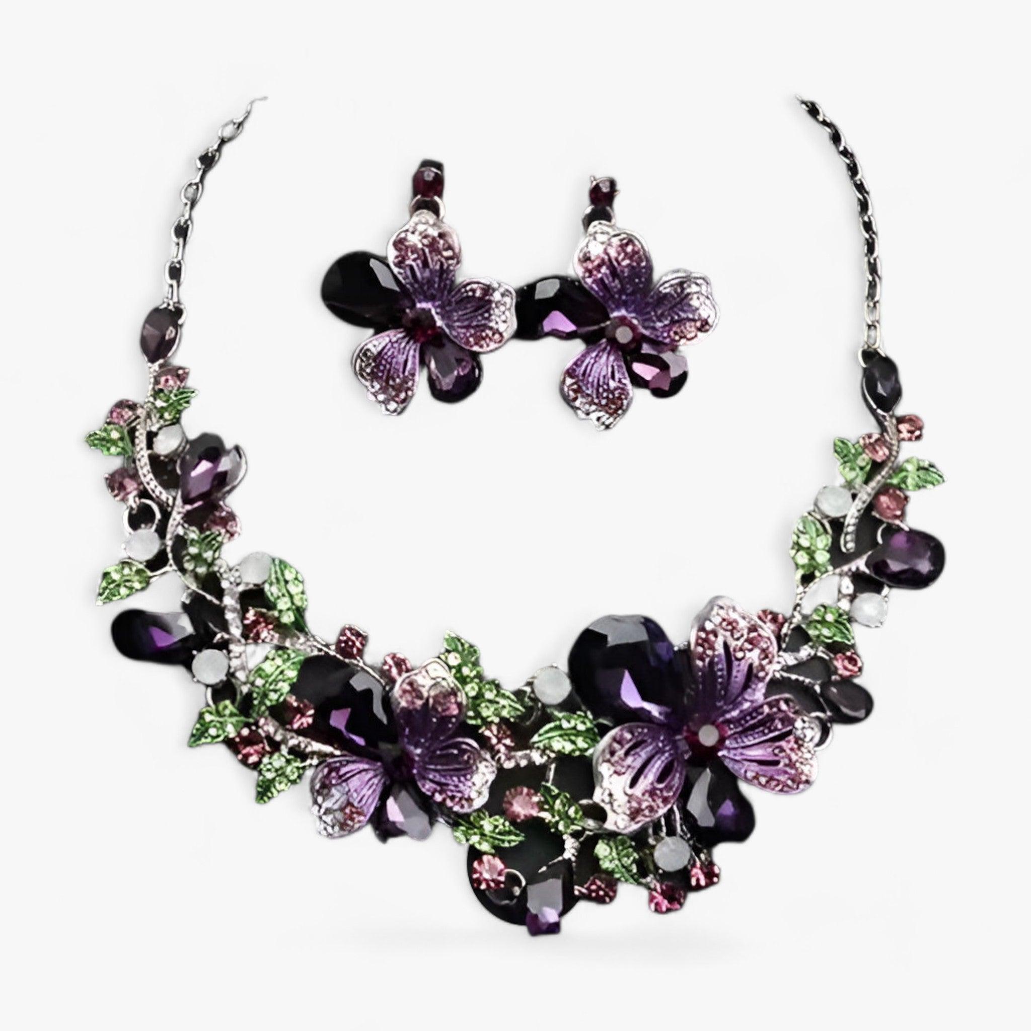 Bruidssieradenset met Emaille Bloemen - Fleur