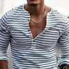 Gestreept Henley Shirt Met Lange Mouwen – Dorian