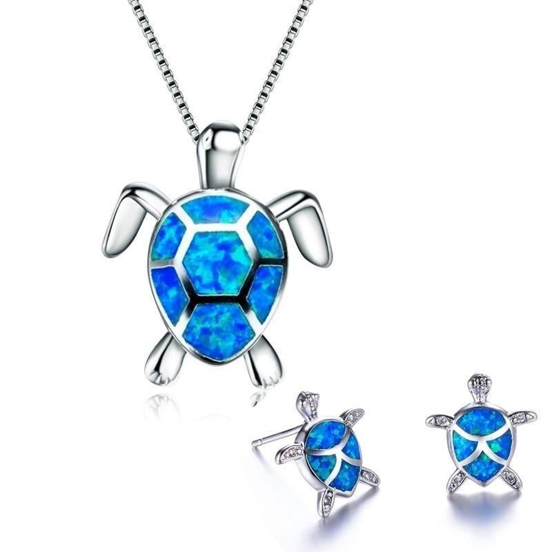 Ocean Wonder Schildpad Set met Halsketting en Oorbellen - Mila