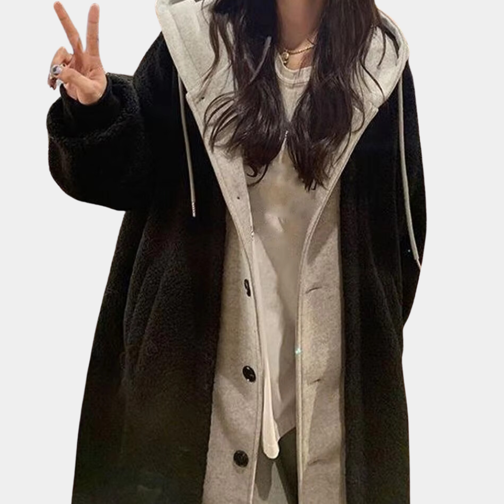 Casual Lange Damesjas met Capuchon - Isla