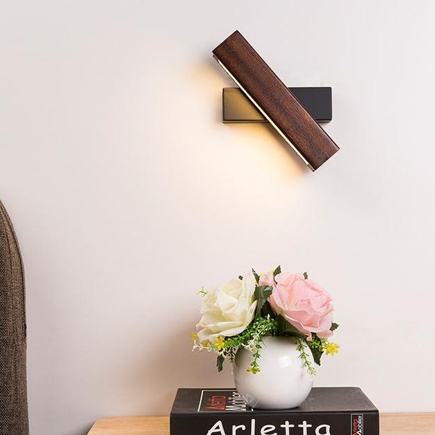 Houten LED-Wandlamp met Draaifunctie - Twilight Pivot