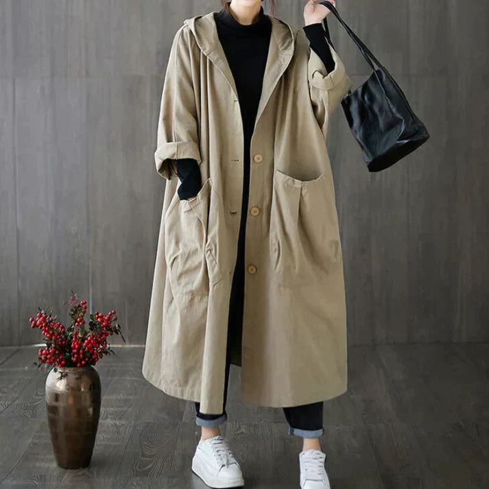 Trendy Oversized Dames Trenchcoat - Maren