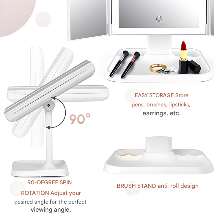 LED Make-up Spiegel met Driedubbele Verlichting - Clara