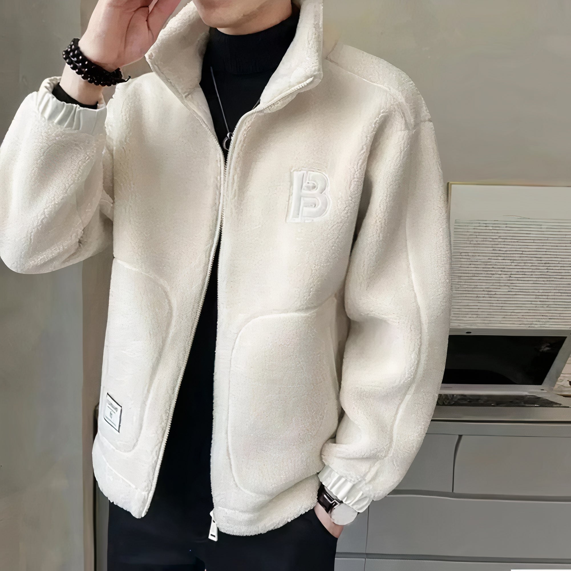 Heren Fleece Jack met Hoge Kraag – Milan
