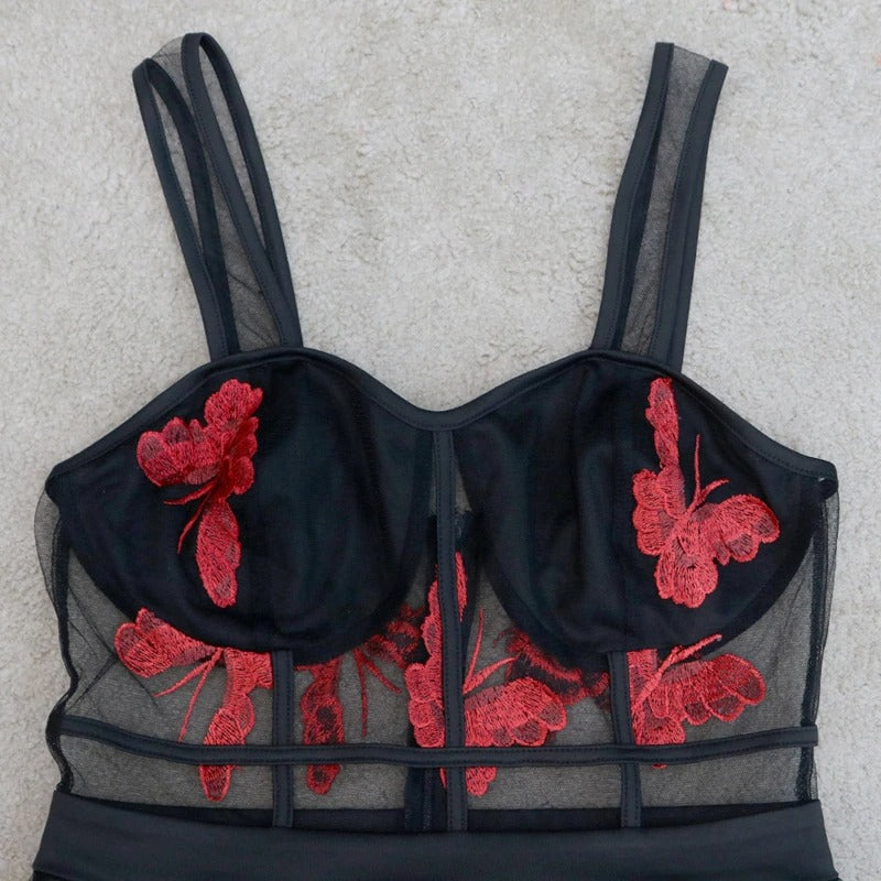 Maxi Jurk met Bloemenborduursel en Spaghettibandjes – Rosalie