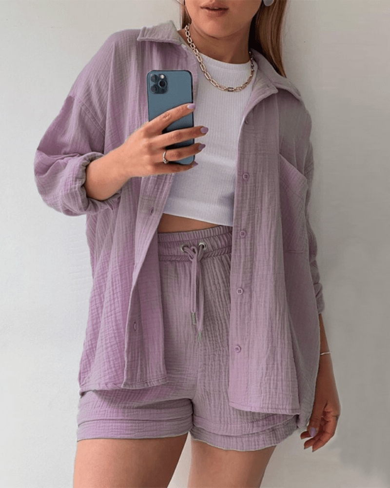 Tweedeilige dames zomeroutfit met shirt en broek – Mila