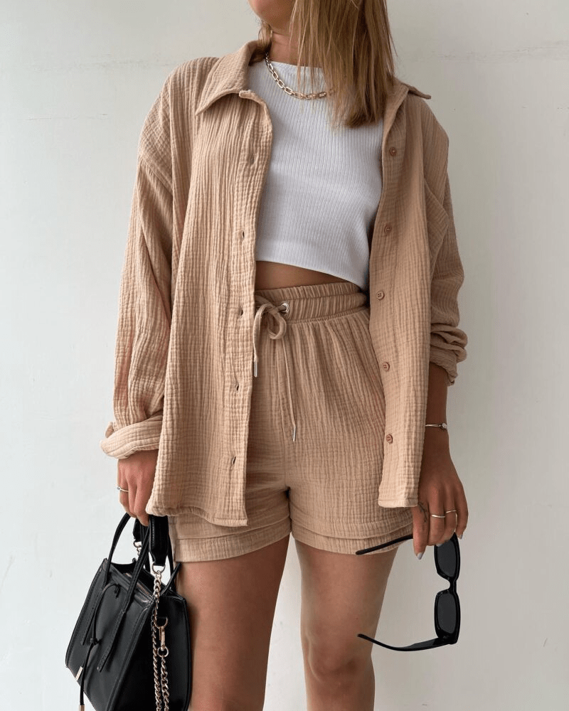 Tweedeilige dames zomeroutfit met shirt en broek – Mila