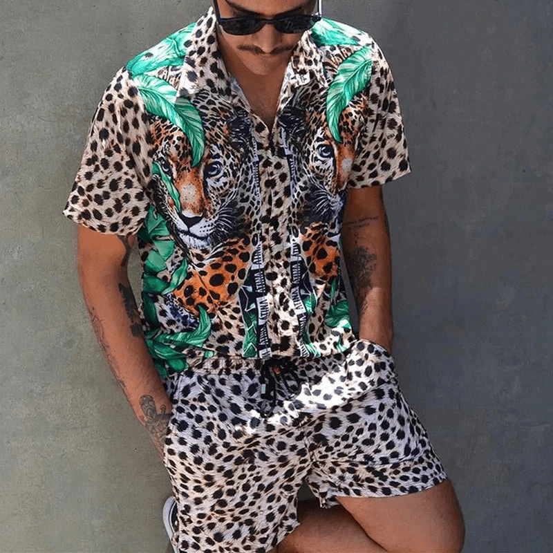 Tweedelige heren zomerset met patchworkprint – Malik
