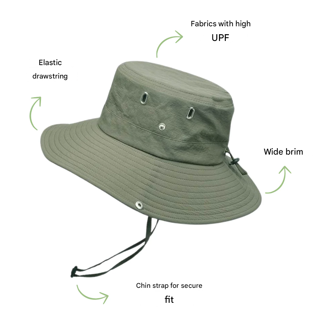 Waterafstotende outdoor bucket hat met UV-bescherming – ShieldFlex Pro