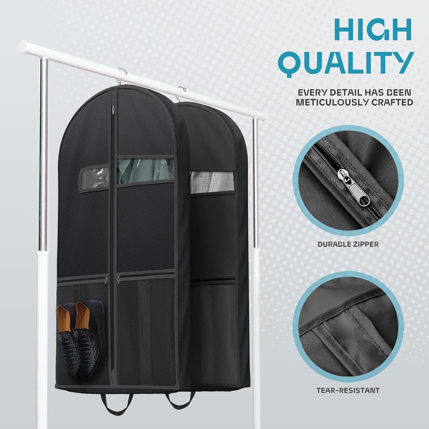 Heavy-Duty Reis Kledingzak met Helder Venster & Accessoires Vakken – 1+1 GRATIS