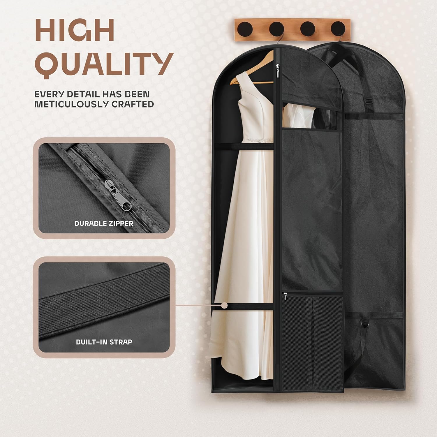 Heavy-Duty Reis Kledingzak met Helder Venster & Accessoires Vakken – 1+1 GRATIS