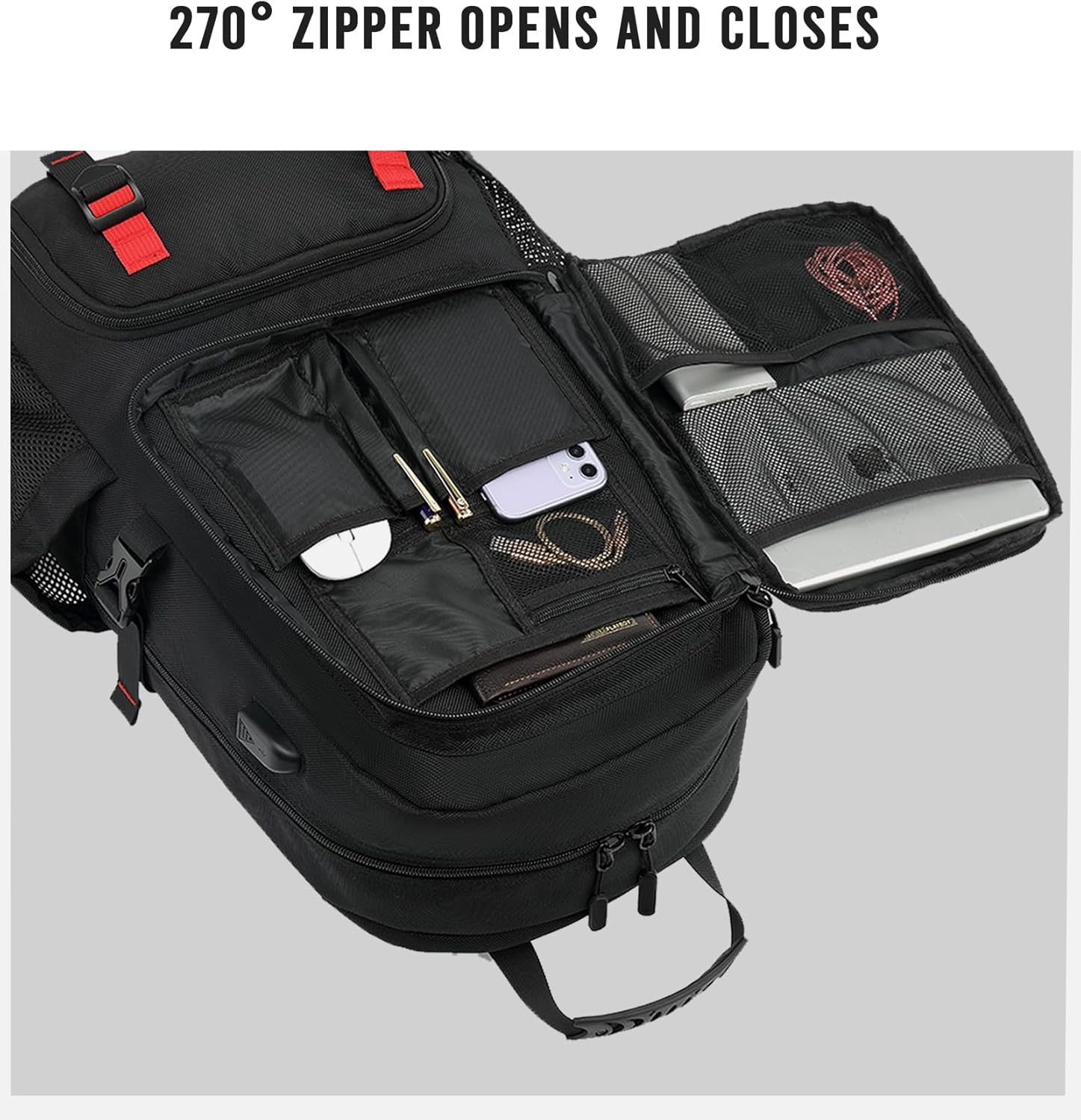 60L Waterdichte Laptoprugzak met USB Poort & Schoenvak