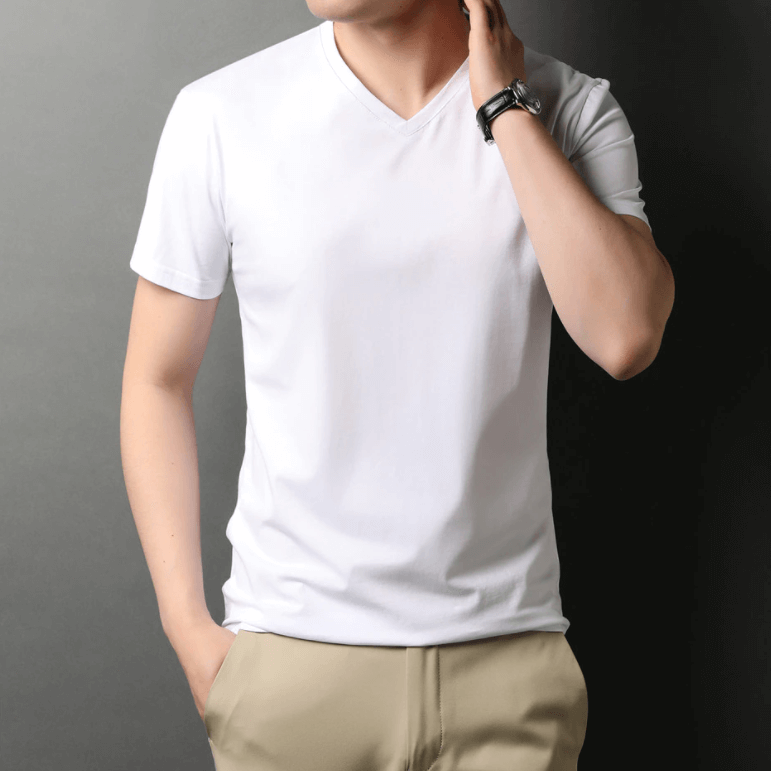 Slim Fit V-hals T-shirt heren – Jonas