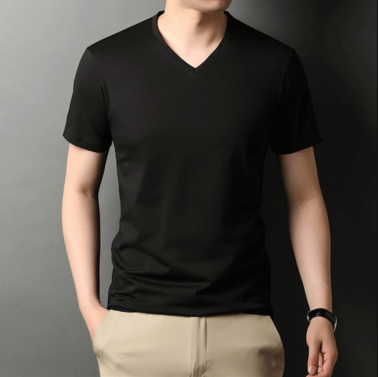 Slim Fit V-hals T-shirt heren – Jonas