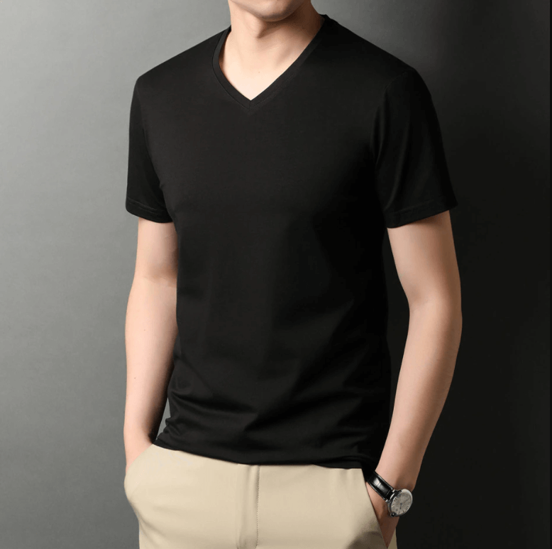 Slim Fit V-hals T-shirt heren – Jonas