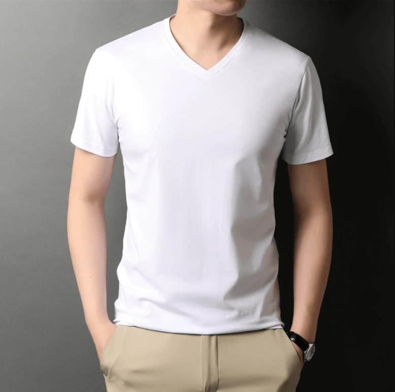Slim Fit V-hals T-shirt heren – Jonas