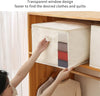 Canvas Kleding Opberg Organizer Set – Dubbele Rits Tas met Handgrepen & Kijkvenster