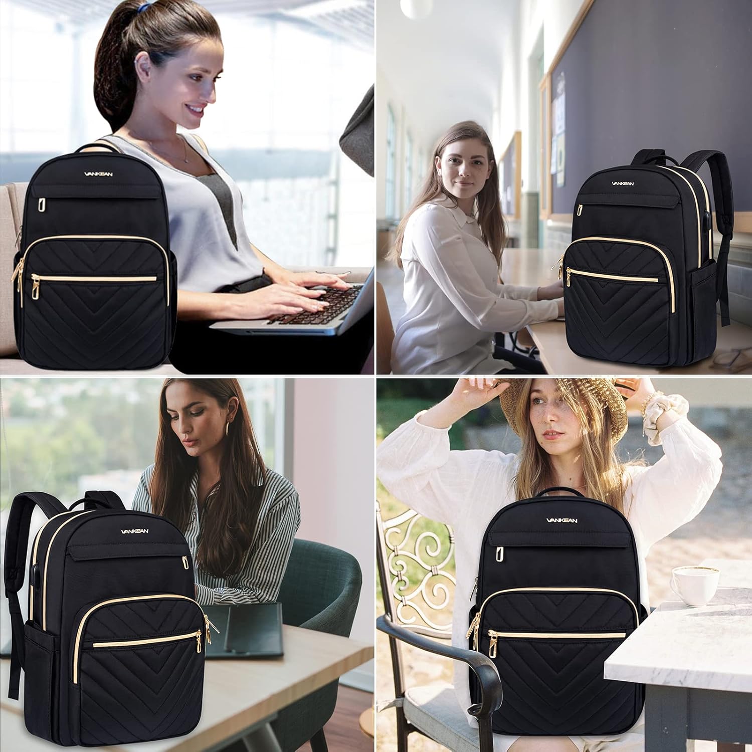 Lichtgewicht Waterdichte Laptop Rugzak met USB-Poort – 15.6" Compatibel