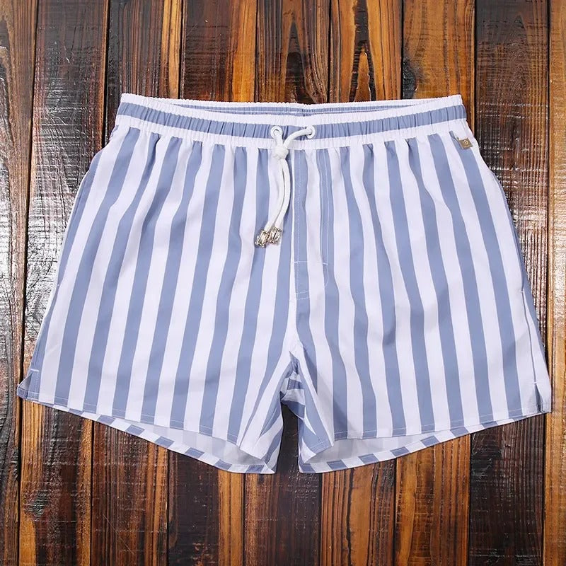 Gestreepte herenshorts met elastische tailleband - Matteo