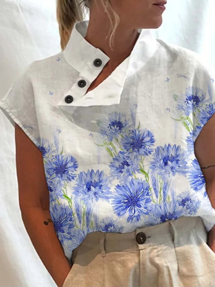 Korte Mouwen Shirt met Speelse Print - Felicia