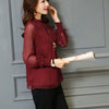Stijlvolle dames chiffon blouse met ruches en transparante mouwen – Elina