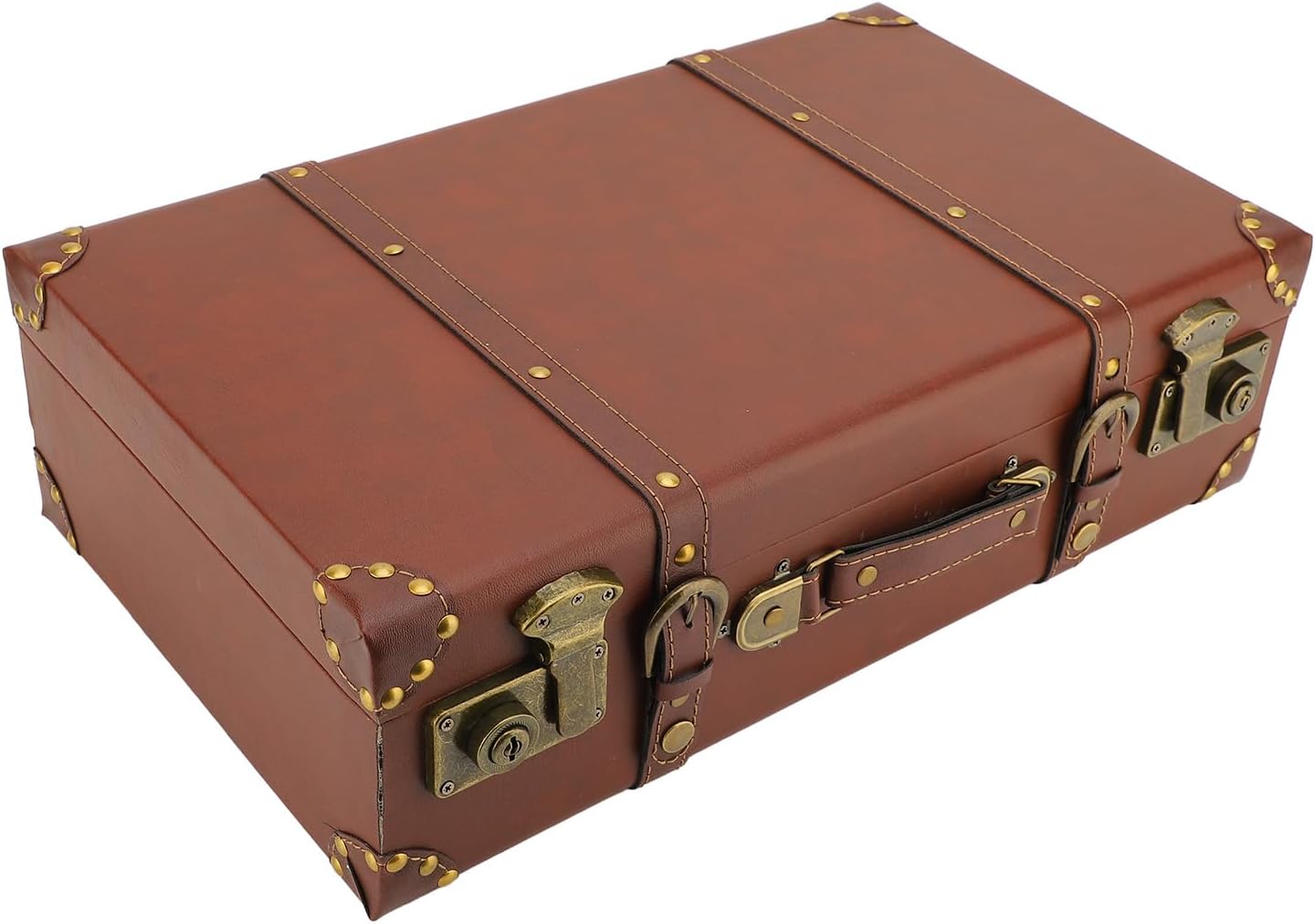 Vintage Leren Handbagagekoffer met Legering Slot - Heritage Bruin