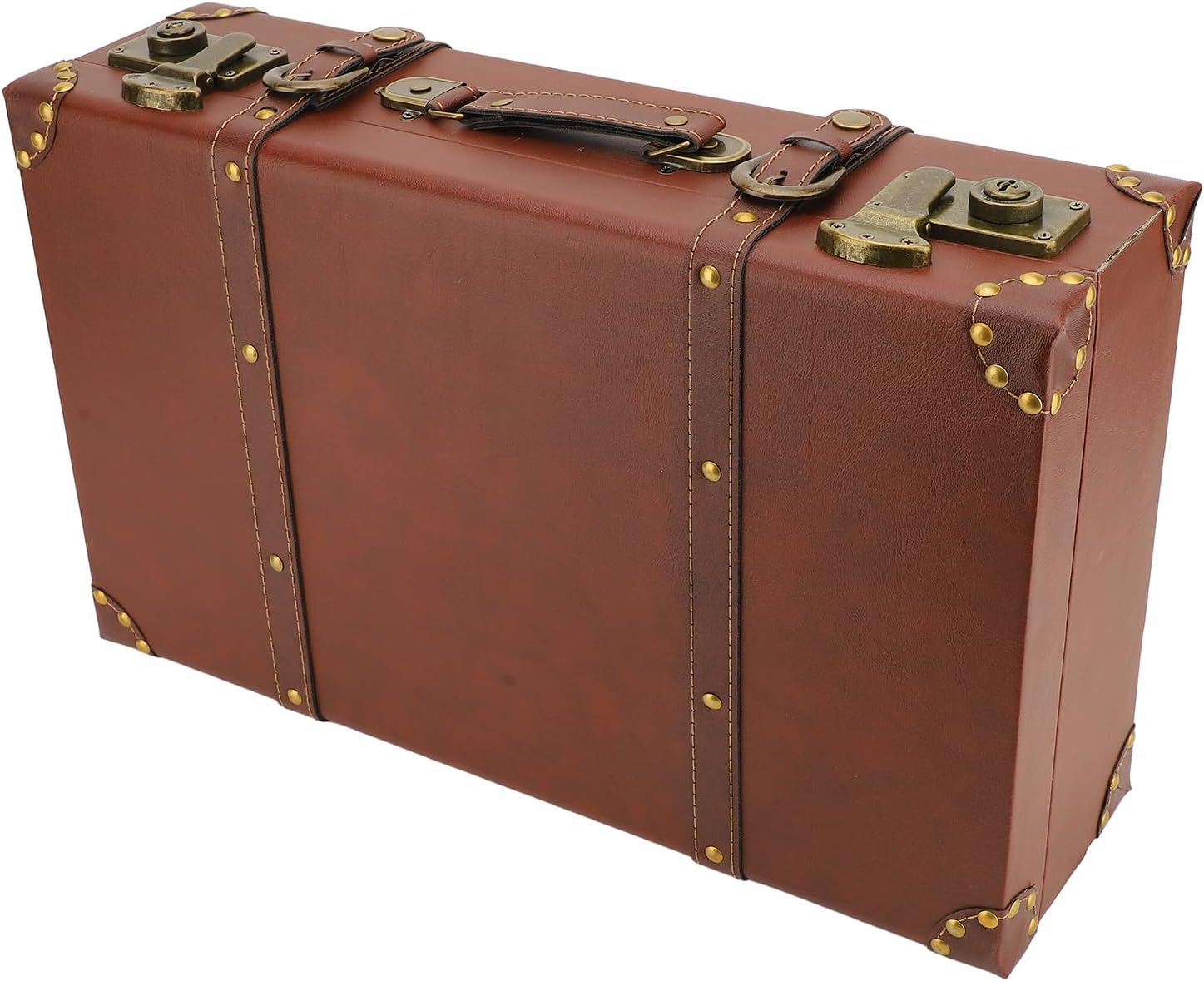 Vintage Leren Handbagagekoffer met Legering Slot - Heritage Bruin