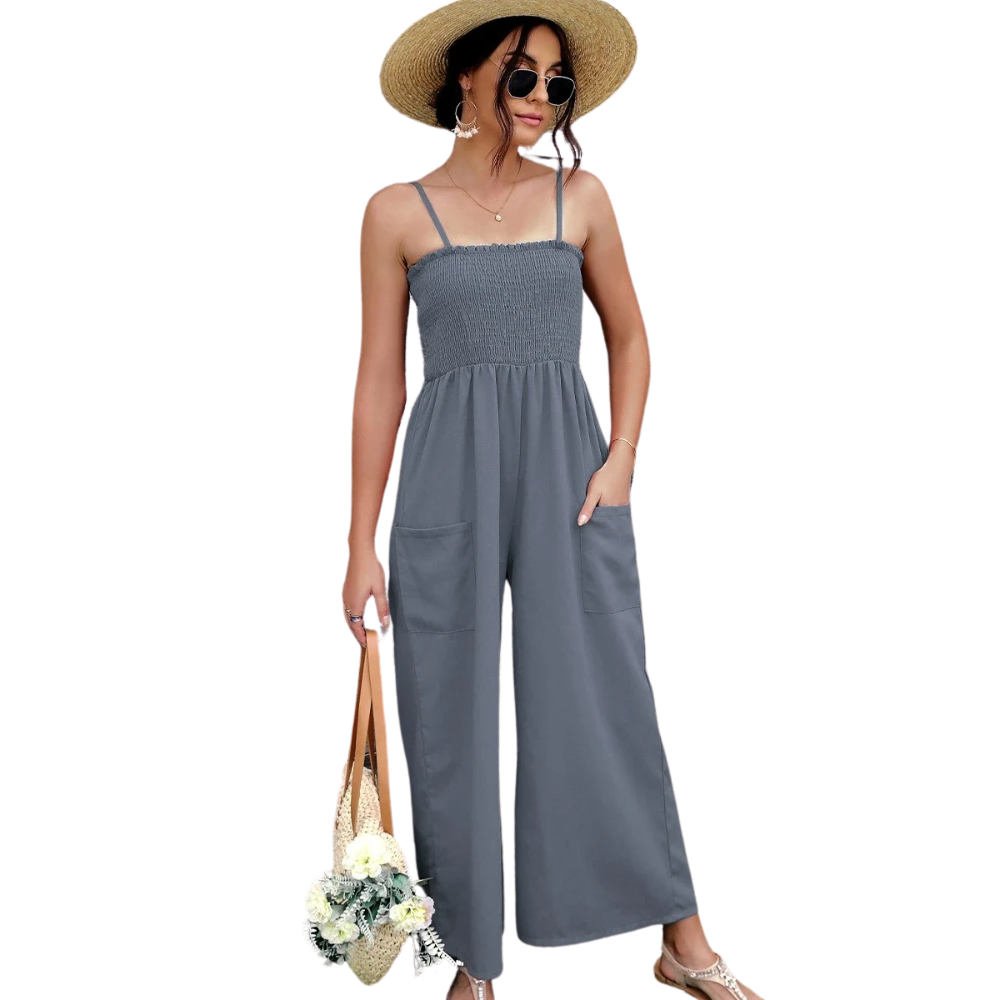 Zomerse dames jumpsuit met spaghettibandjes in vintage-stijl - RetroLuft