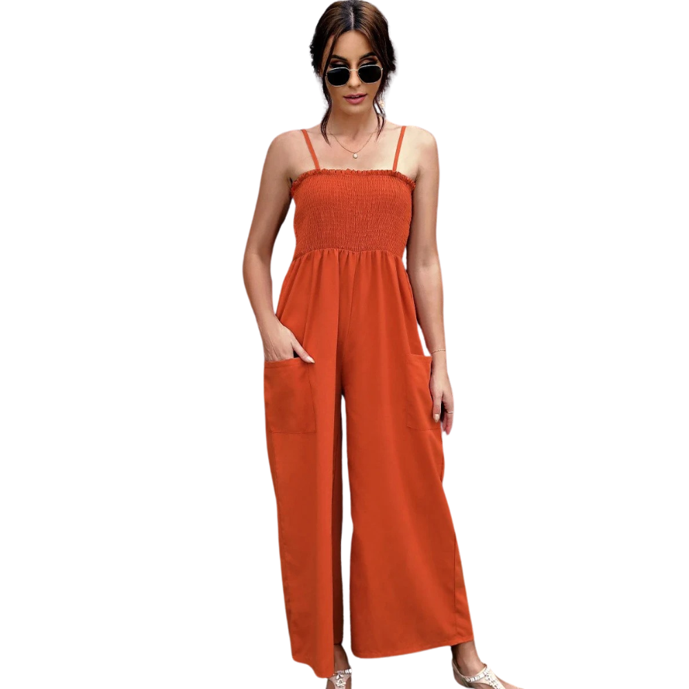 Zomerse dames jumpsuit met spaghettibandjes in vintage-stijl - RetroLuft