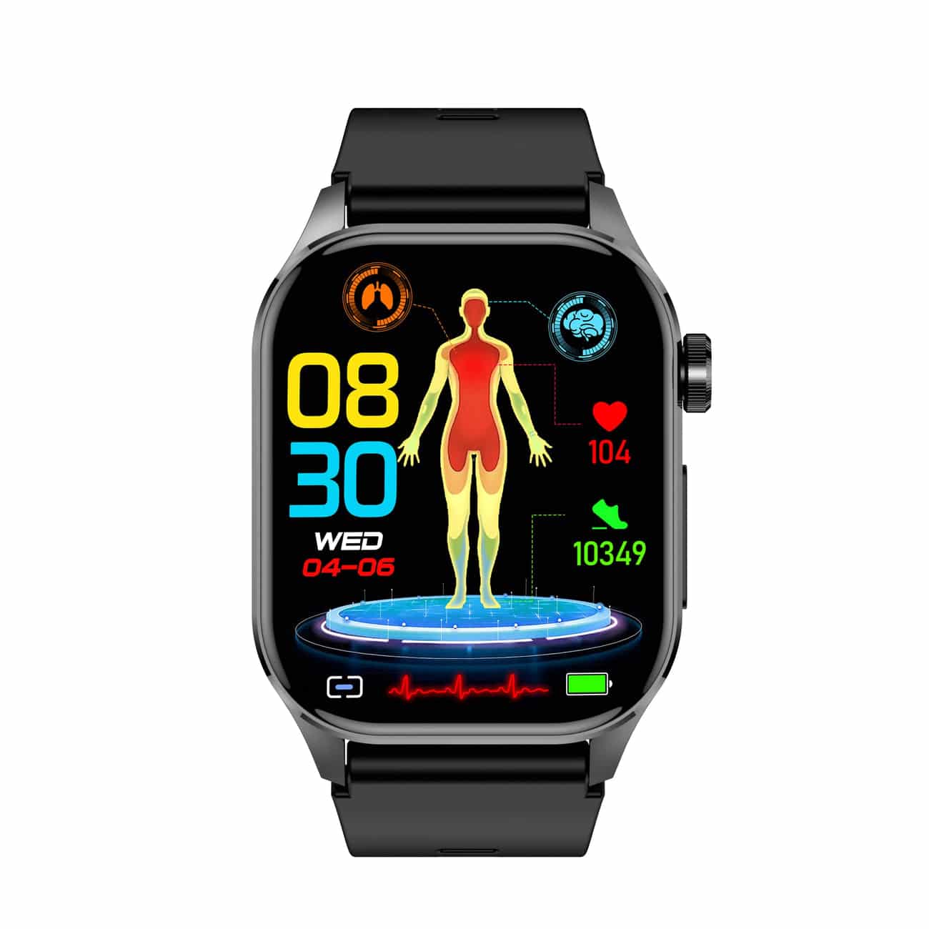 Smartwatch met ECG, Bloedsuiker- en Bloeddrukmonitoring - HealthSync