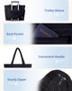 Gewatteerde Puffer Schoudertas met Bekerhouder & Laptop Sleeve voor Reizen en Werk