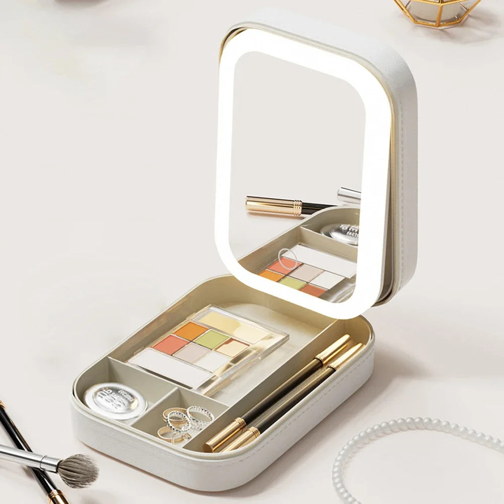 Compacte Verlichte Make-up Organizer voor Onderweg - Liora