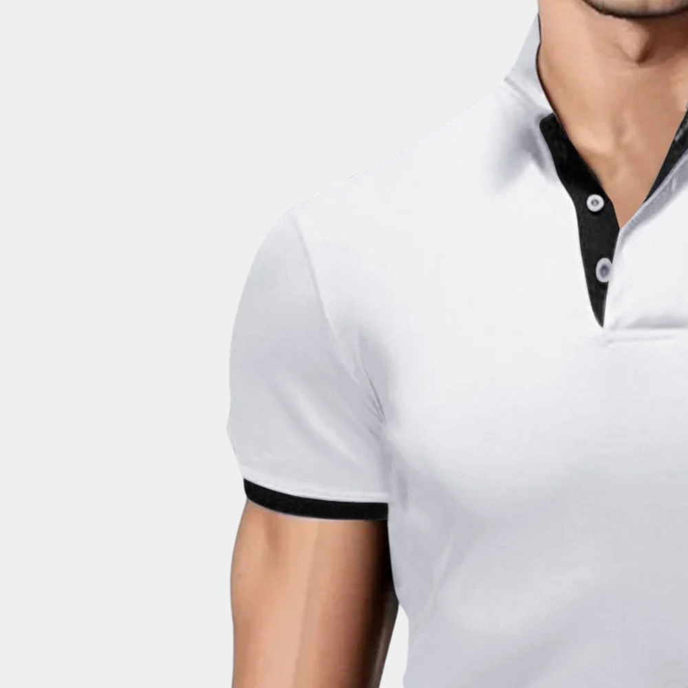 Trendy Witte Heren Polo - Tiberius