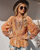 Vintage Boho zomerblouse met bloemenprint en lange mouwen – Sana
