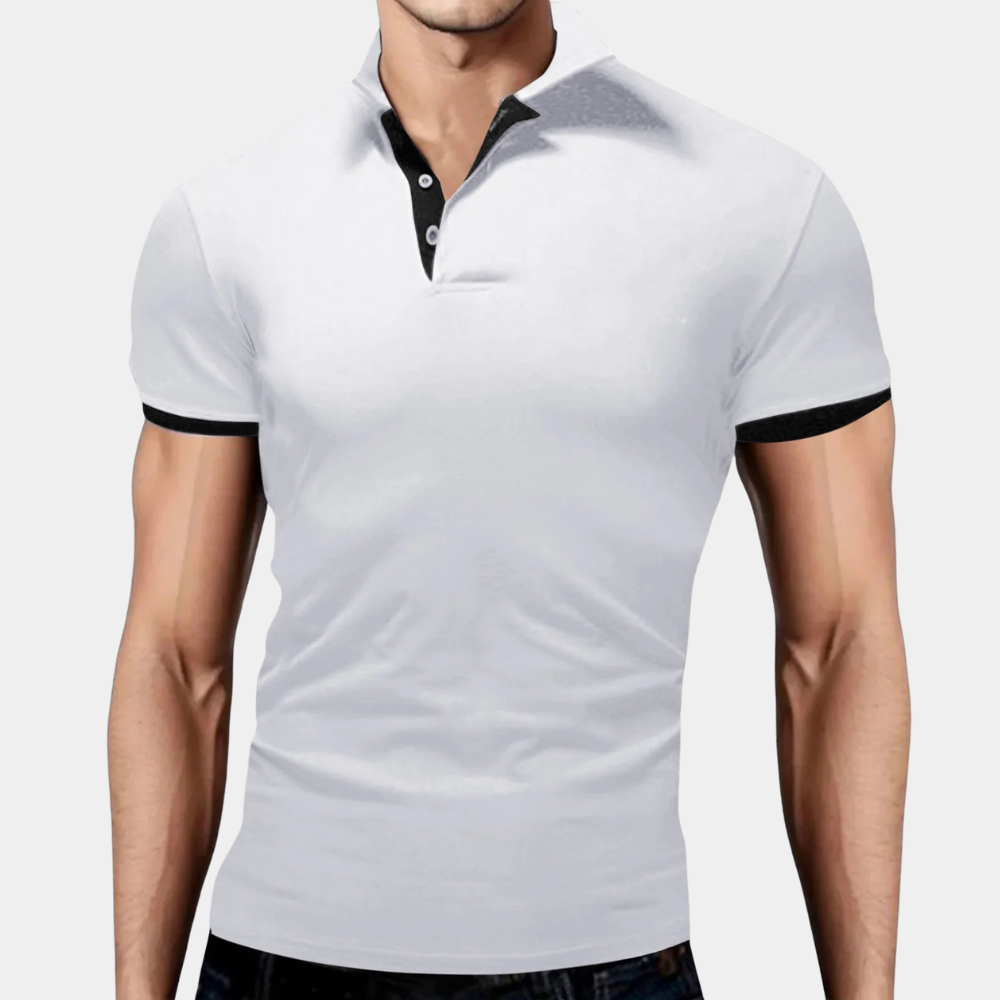 Trendy Witte Heren Polo - Tiberius