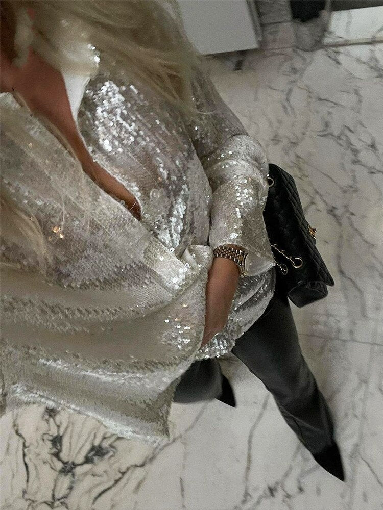 GlitteryDress™: Oversized Blouse Voor Dames