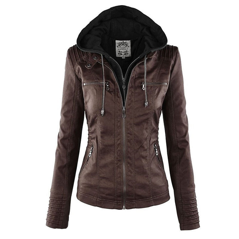 RaysHoodie I Leren Jas Met Hoodie Voor Dames