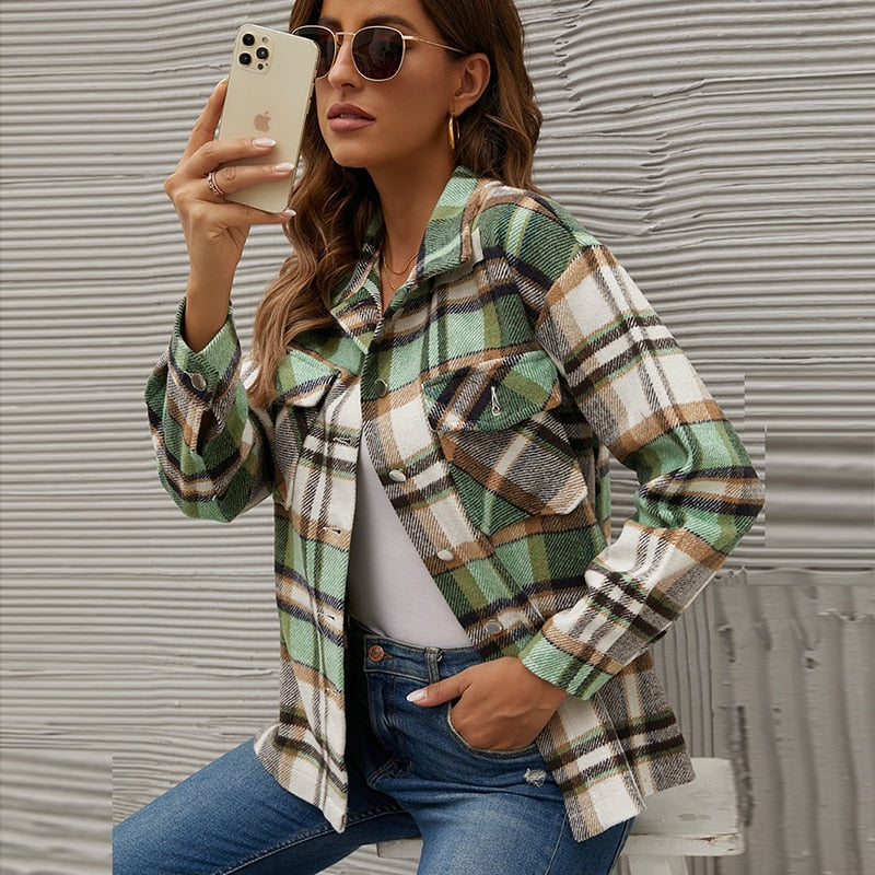 Janou Jas | Checkered tussenjas voor de herst