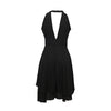 Elegante Zomerse Halterjurk | Hoge Taille Mouwloze Chiffon Midi | Gelaagde Party Slim Fit