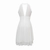 Elegante Zomerse Halterjurk | Hoge Taille Mouwloze Chiffon Midi | Gelaagde Party Slim Fit