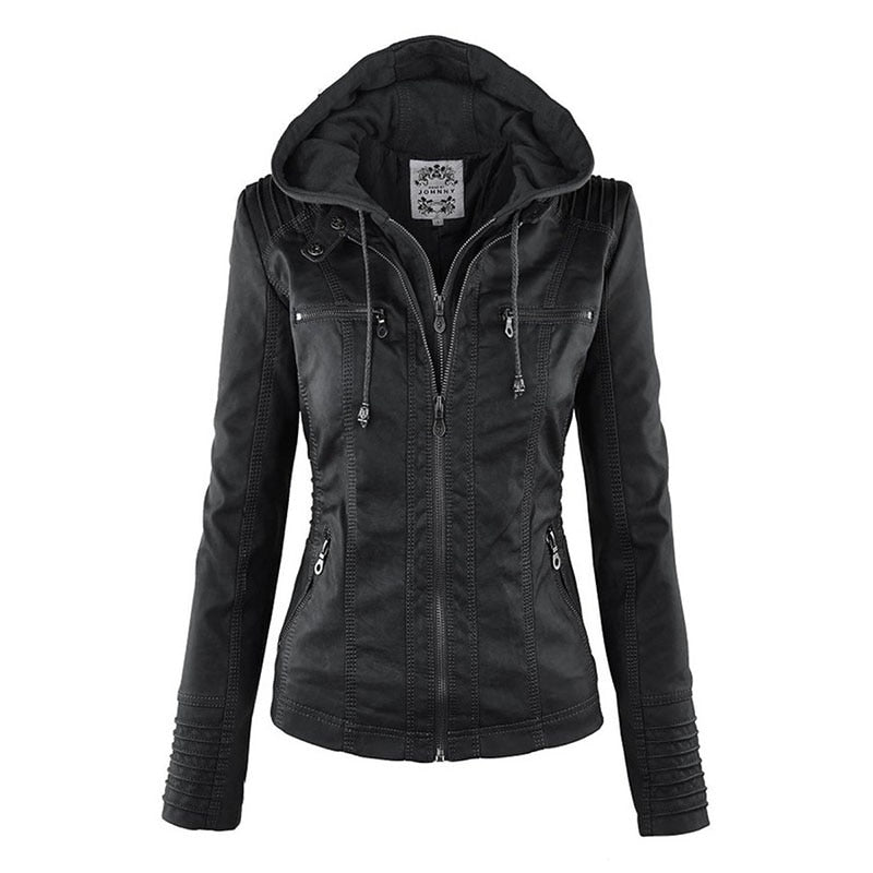 RaysHoodie I Leren Jas Met Hoodie Voor Dames
