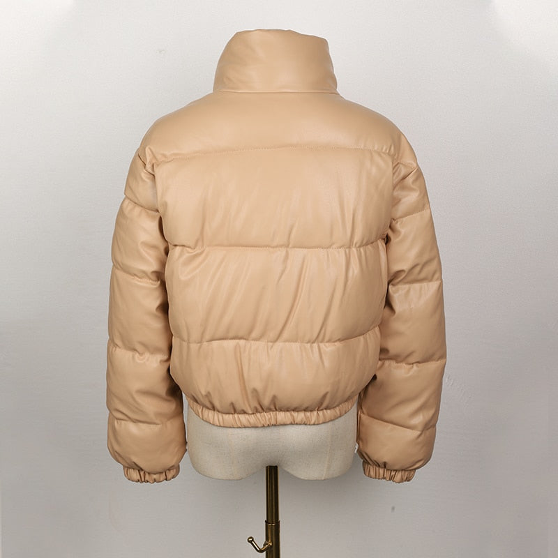 CoolJacket I Leren Puffer Jas Voor Dames