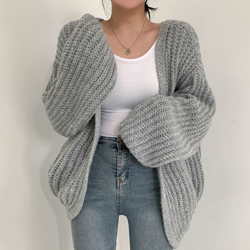 AnniesVest I Grofgebreid Oversized Vest