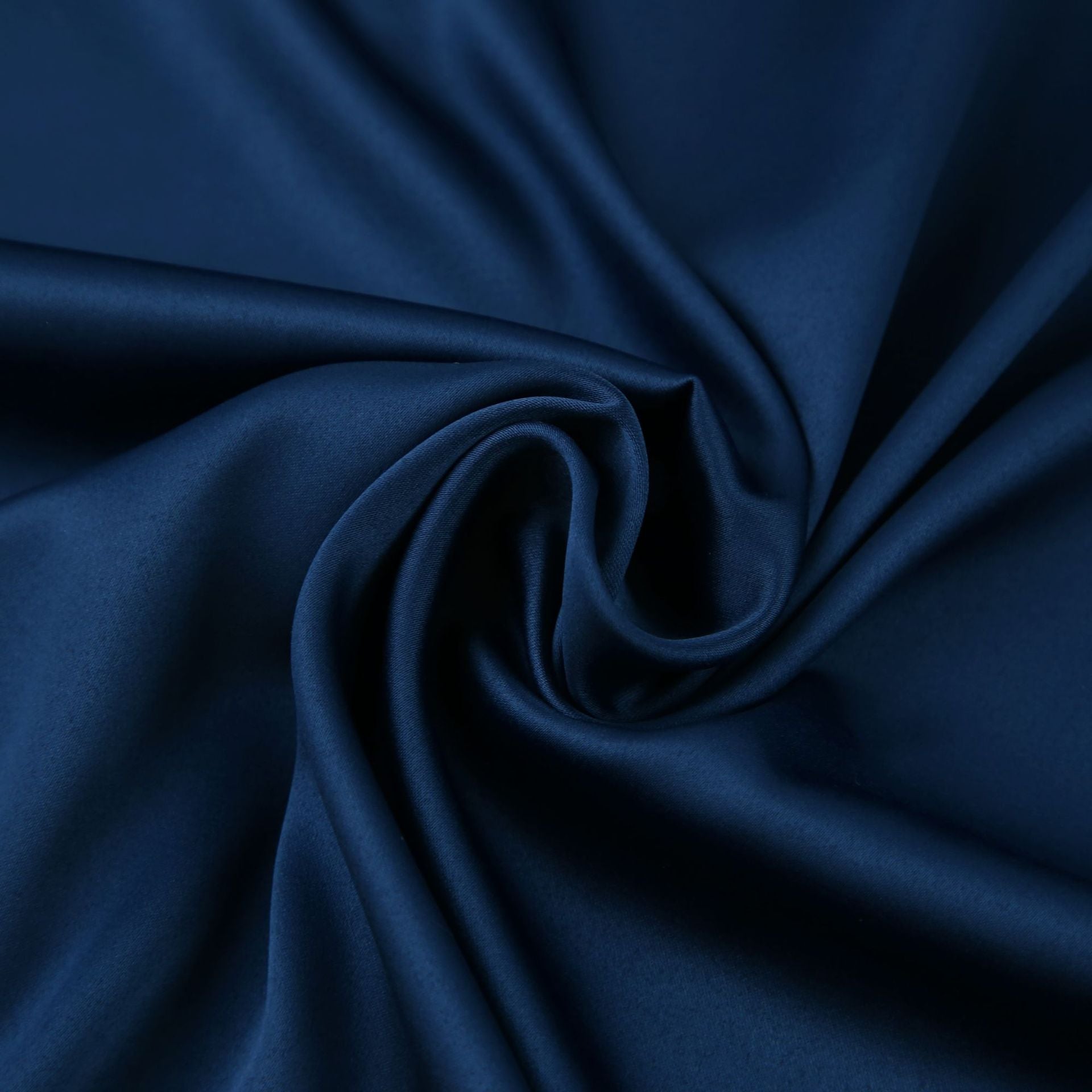 Elegante Marineblauwe Jurk met Lantaarnmouwen en Split in Satijn | Hoge Taille A-Lijn Feest Midi Mode