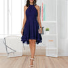 Elegante Zomerse Halterjurk | Hoge Taille Mouwloze Chiffon Midi | Gelaagde Party Slim Fit