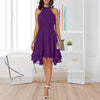 Elegante Zomerse Halterjurk | Hoge Taille Mouwloze Chiffon Midi | Gelaagde Party Slim Fit