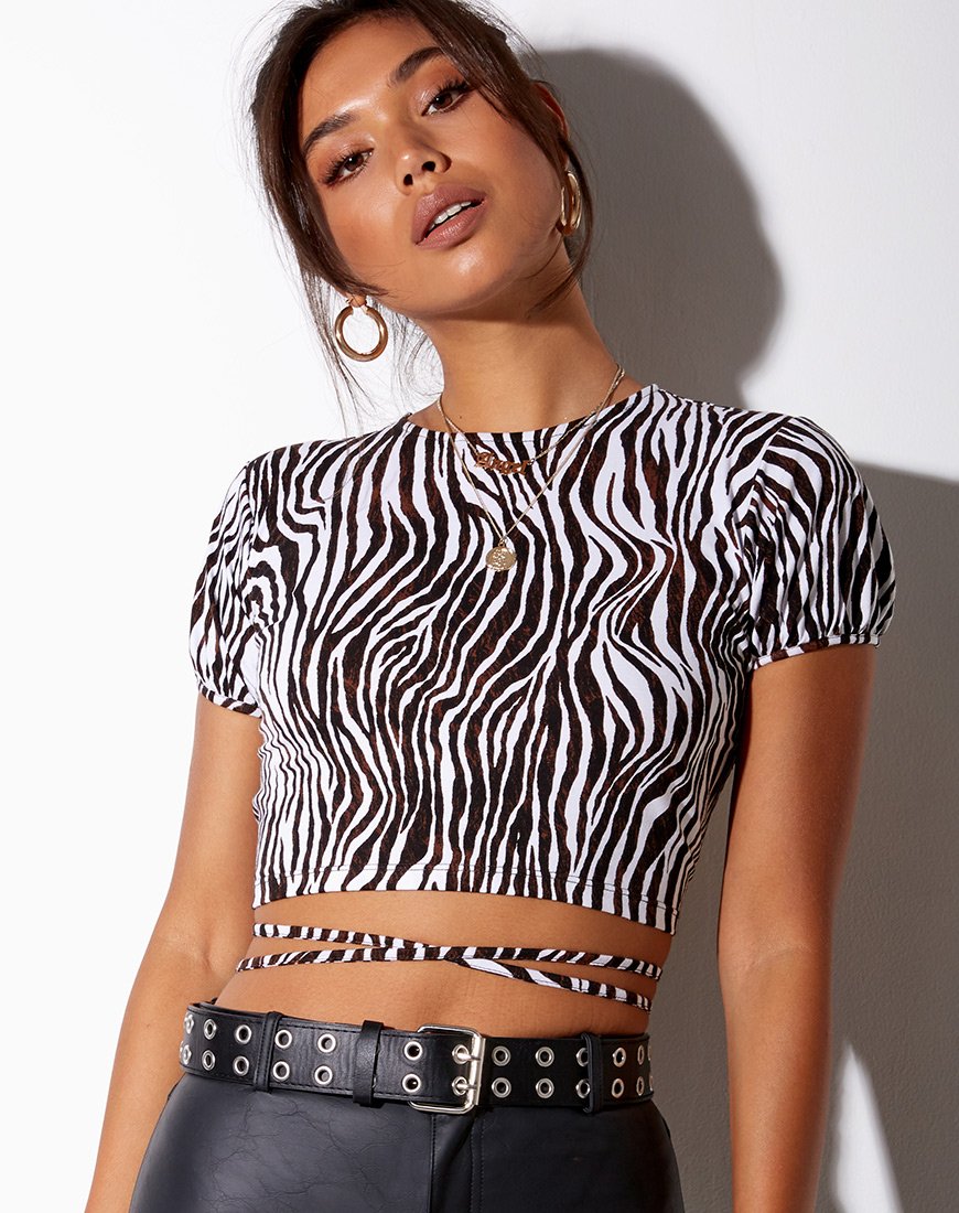 NiamhTop I Croptop Met Dierenprint Voor Dames